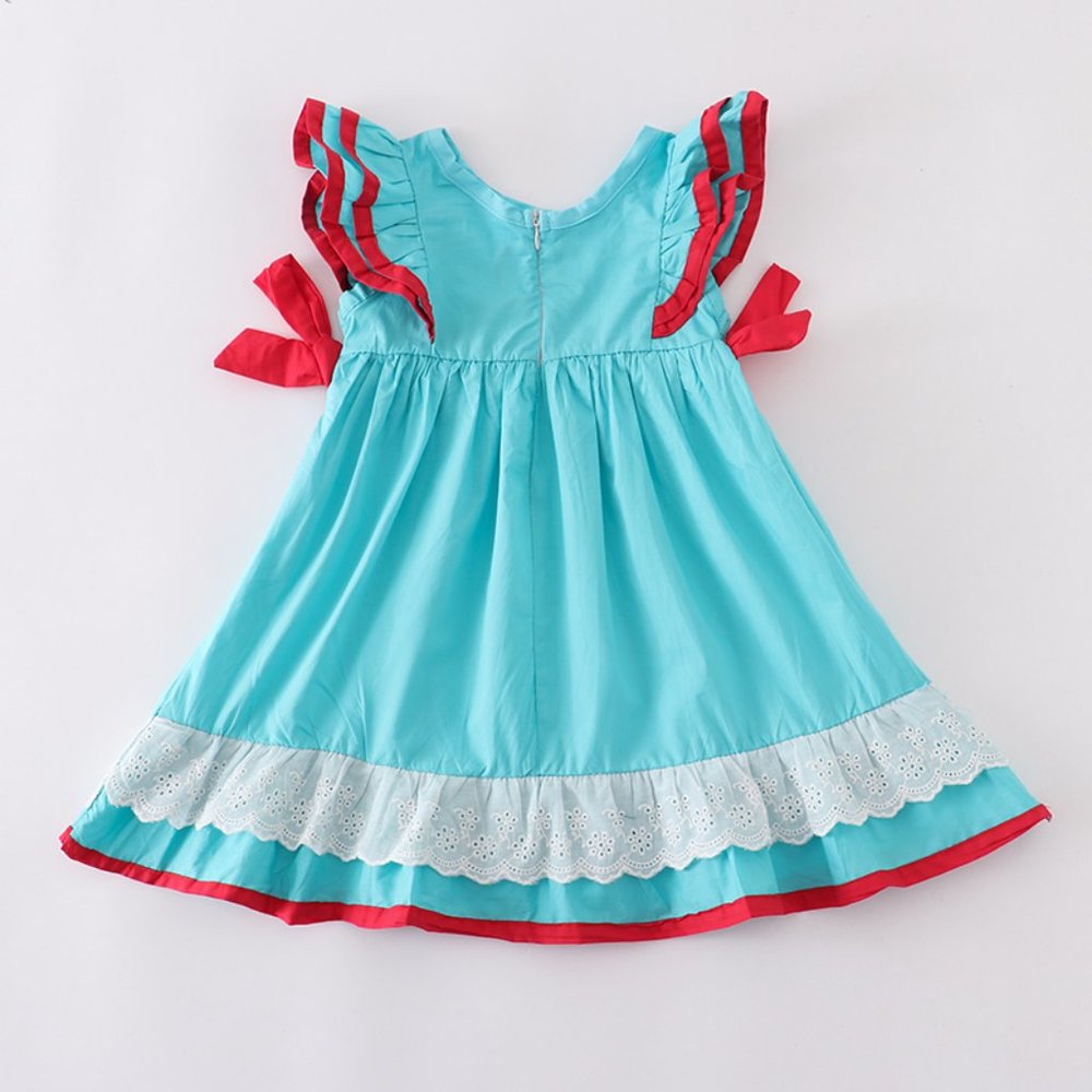 Boutique Apple Books Girls Back to School Ruffle Dress - Picture 6 of 7